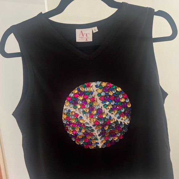 BRAND NEW Jewel Baseball Tank Top; Sequins; Rhinestone; Sparkles - Picture 1 of 3